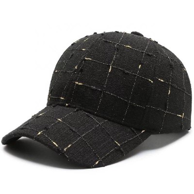 2020 Hot Sale Vintage Woolen Cloth Grid Plaid Warm Baseball Cap And Hat